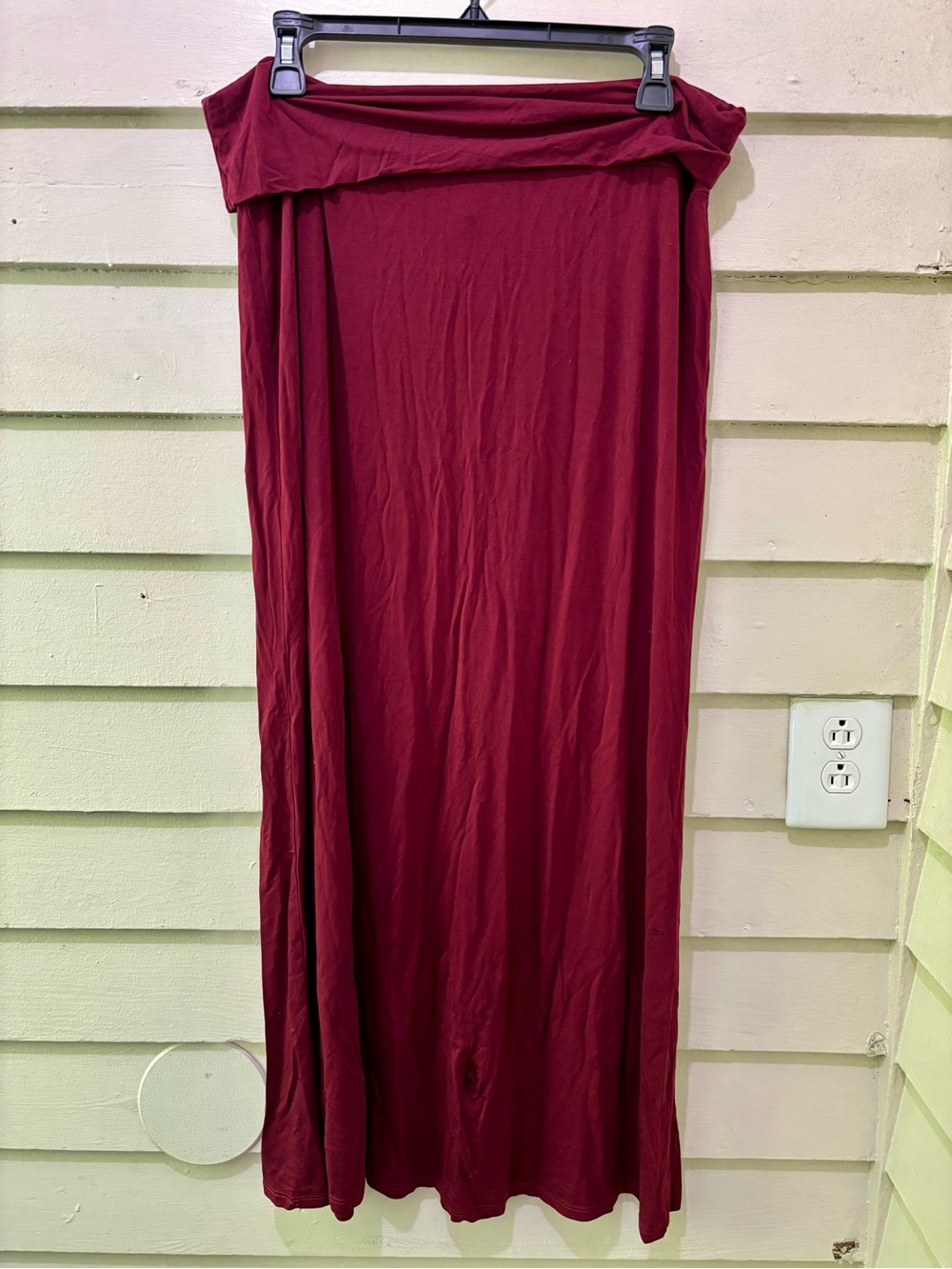 Plus Size Wine Red Maroon Long Stretch Maxi Skirt